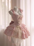 Ball Gown Straps Sleeveless Short Pink Birthday Dresses Birthday Outfits SD465