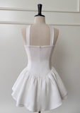 Evafashion White Strapless Short Prom Dress for Party&Birthday??Elegant Evening Dress HZ1024