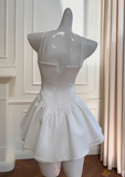 Evafashion White Strapless Short Prom Dress for Party&Birthday??Elegant Evening Dress HZ1024