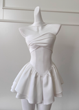 Evafashion White Strapless Short Prom Dress for Party&Birthday??Elegant Evening Dress HZ1024