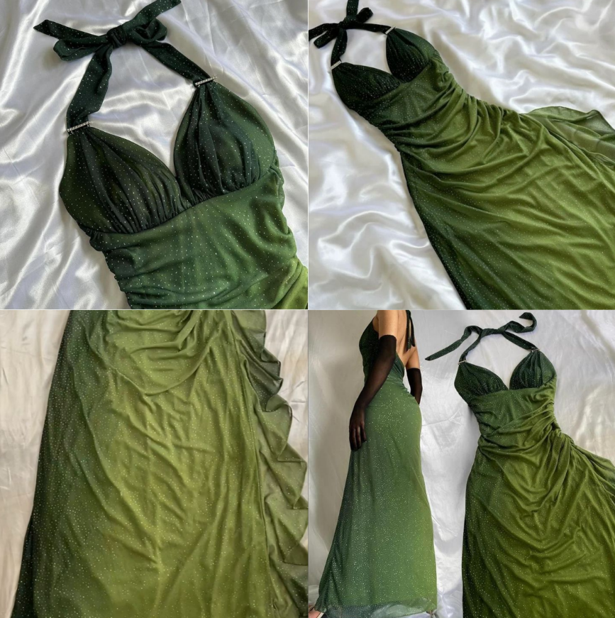 Evafashion ?Chiffon Halter Sheath Prom Dress for Party&Birthday Elegant Blue Evening Gowns HZ1024