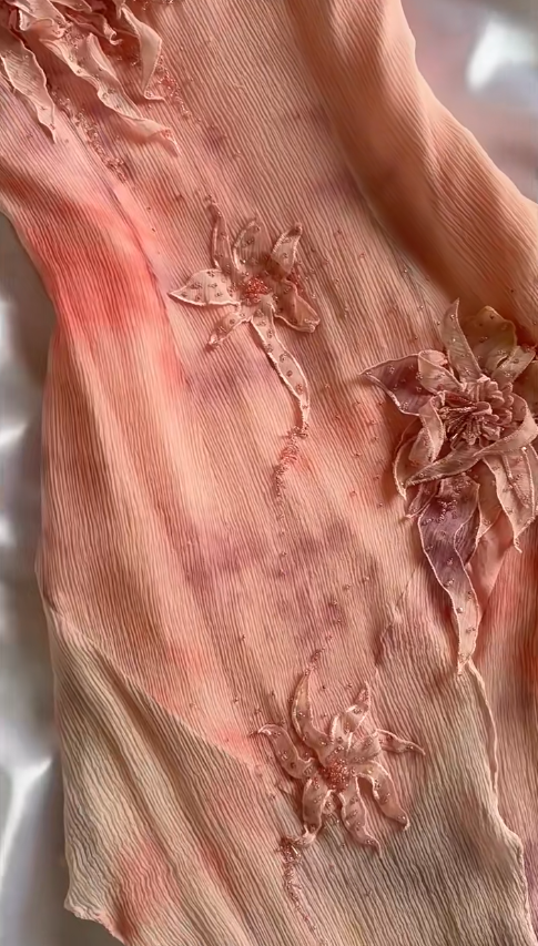 Evafashion Spaghetti Straps Sheath Chiffon Beaded Short Prom Dresses Blush Pink Evening Gowns HZ1024