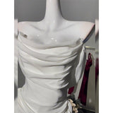 Evafashion White Off Shoulder Sheath Chiffon Short Prom Dresses Fashion Homecoming Dresses HZ1024