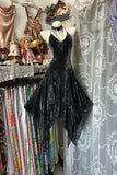 Evafashion Black V-neck A-Line Lace Short Prom Dresses Sweetheart Homecoming Dresses HZ1024