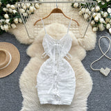 Evafashion Spaghetti Straps Bodycon Lace Short Party Dress Cocktail Dress HZ1024