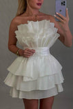 Evafashion Strapless A-Line Short Stunning Prom Dress Fashion Homecoming Dress with Pleats HZ1024