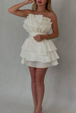 Evafashion Strapless A-Line Short Stunning Prom Dress Fashion Homecoming Dress with Pleats HZ1024