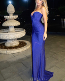 Evafashion Navy Blue Sweetheart Mermaid Long Prom Dresses Sparkling Formal Evening Gowns HZ1024