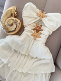 Evafashion White Strapless A-Line Chiffon Short Party Dress Birthday Dress with Starfish HZ1024