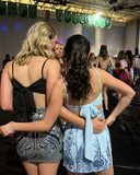 Evafashion Blue Bodycon Short Homecoming Dress V Neck Formal Dress Birthday Party Dress HZ1024