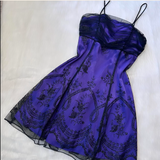 Evafashion A-Line Spaghetti Strap Tulle Short Prom Dress Purple Satin Homecoming Dresses HZ1024