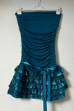 Evafashion Strapless Bodycon Chiffon Short Prom Dresses, Blue Homecoming Dresses HZ1024
