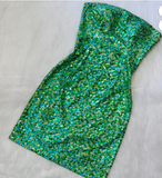 Evafashion Sheath Formal Dress Strapless Short Prom Dress Turquoise Homecoming Dress HZ1024