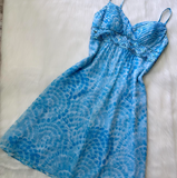 Evafashion A-Line Spaghetti Strap Chiffon Short Prom Dresses Blue Birthday Dresses Homecoming Dress HZ1024