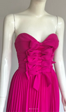 Evafashion Sweetheart Sheath Chiffon Pleated Short Prom Dresses, Hot Pink Homecoming Dresses HZ1024