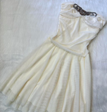 Evafashion A-line Chiffon Short Prom Dresses, White Homecoming Dresses, Strapless Birthday Dresses HZ1024