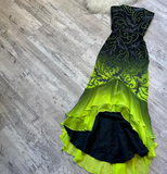 Evafashion Strapless Mermaid Beaded Chiffon Short Prom Dresses, Green Birthday Dresses HZ1024