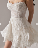 Evafashion Sweetheart Neck A-Line Homecoming Dresses, Beaded Sleeveless Short Prom Dresses HZ1024