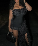 Evafashion Strapless Bodycon Short Prom Dresses, Black Homecoming Dresses HZ1024