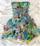 Evafashion Strapless Sheath Chiffon Short Prom Dresses, Beaded Homecoming Dresses HZ1024