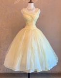 Evafashion Straps A-Line short Prom Dresses Sweet butter yellow Birthday Dresses HZ1024