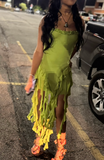 Evafashion Strapless Bodycon Green Short Prom Dresses Ruffle Green Birthday Dresses HZ1024