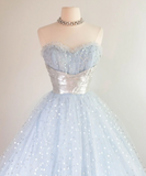 Evafashion Sweetheart Neck A-Line Tulle Short Prom Dresse Birthday Dresses, Sleeveless Homecoming Dresses HZ1024