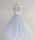 Evafashion Sweetheart Neck A-Line Tulle Short Prom Dresse Birthday Dresses, Sleeveless Homecoming Dresses HZ1024