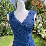 Fashion Mermaid V Neckline Navy Blue Floor Length Evening Dress Prom Dresses SD1881