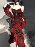 French High Low Spaghetti Straps Christmas Dress Burgundy Birthday Dresses Birthday Outfits SD1130