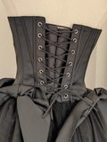 A line Strapless Black Travel Vacation Dresses Short Satin Birthday Dress SD147