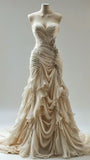 Mermaid Sweetheart Chiffon Ruffles Long Wedding Dress SD1530