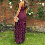 Mermaid Spaghetti Straps Ankle Length Chiffon Evening Dress Prom Dresses SD1642