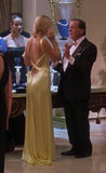 Mermaid Spaghetti Straps Floor Length Yellow Evening Dress Backless Prom Dresses SD2047