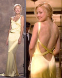 Mermaid Spaghetti Straps Floor Length Yellow Evening Dress Backless Prom Dresses SD2047