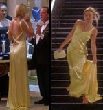Mermaid Spaghetti Straps Floor Length Yellow Evening Dress Backless Prom Dresses SD2047