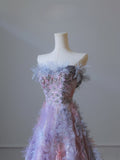 A line Sweetheart Tulle Long Prom Dresses Evening Gowns SD2331