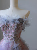 A line Sweetheart Tulle Long Prom Dresses Evening Gowns SD2331