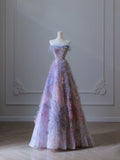 A line Sweetheart Tulle Long Prom Dresses Evening Gowns SD2331