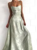 Mermaid Spaghetti Straps Floor Length Lace Evening Dress Prom Dresses SD1651